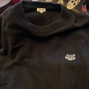 FRIDAY SPECIAL Kenzo Classic Black Crewneck Sweater Merino Wool